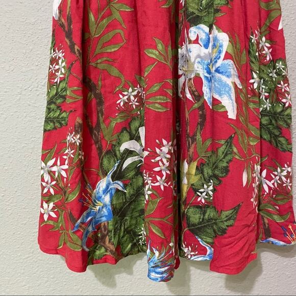 Everly Red Floral Ruffled Mini Dress Womens S Summer Sundress Girly Tropical - Picture 3 of 8